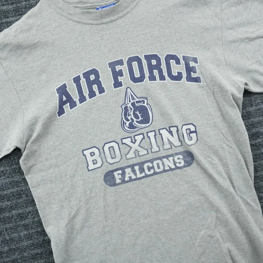 Champion T-Shirt Mens Medium Grey Air Force Boxing Falcons Graphic Athletic Tee - Picture 2 of 8